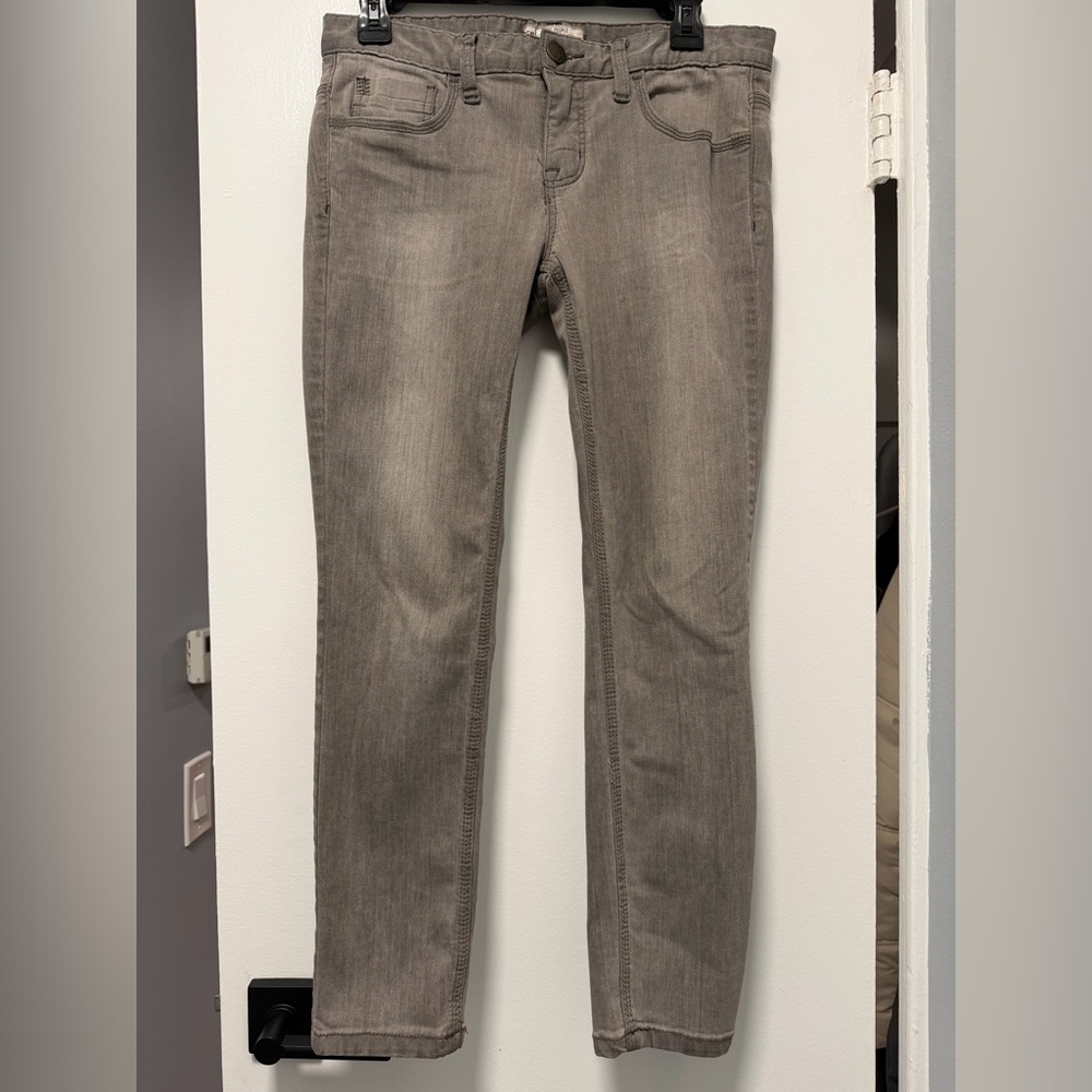 Free People Gray Straight Leg Jeans